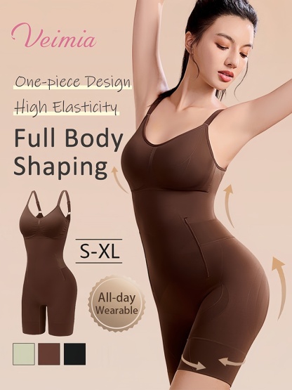 Sculpting Bodysuit Full Forms Shaping With Double-X Support, Seamless Zero-pressure Fit & Built-in Convenience VEIMIA
