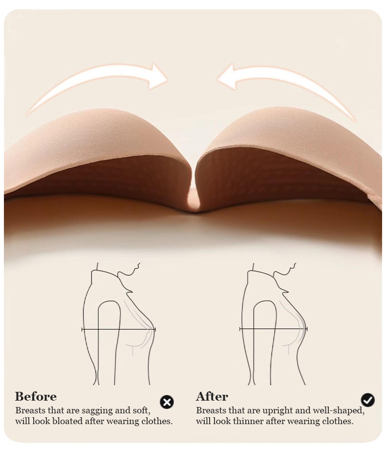 Plus Size Push Up Bra Anti-Gravity One-piece Seamless 3D Massage Thin Padded Anti-sagging & Gathering Stable Support VEIMIA