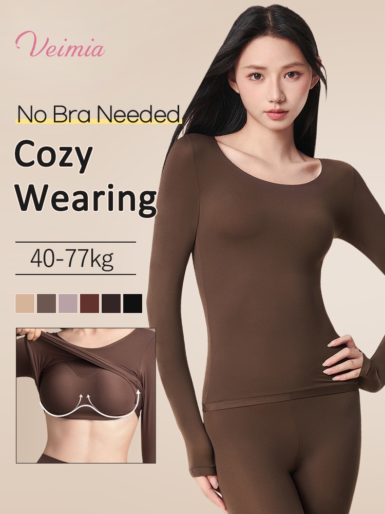 Premium Long Sleeve Shirt Gentle Touches, Built-in Pad & Lightweight Breezy Warmth VEIMIA