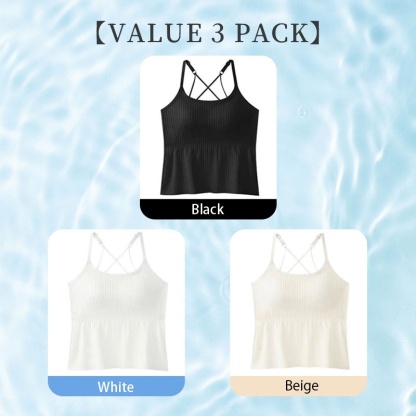 Women Camisole Covers Fat For Slimming, Ultra Cool & Breathable Fabric Tank Tops With Built In Bra VEIMIA