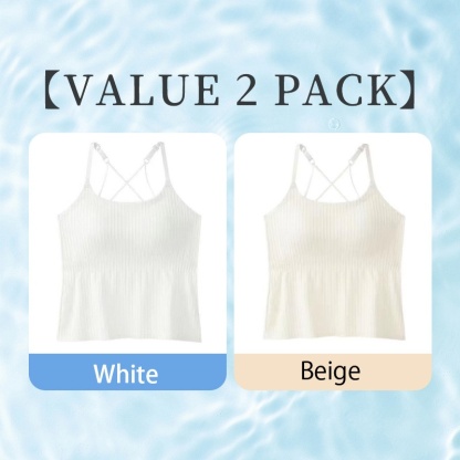 2 Pieces Womens Camisole Cover Fat For Slimming, Ultra Cool & Breathable Fabric Tank Top With Built In Bra VEIMIA