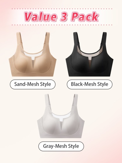 Classic Minimizer Bras Ultra-thin Padding With Invisible Double Lifts, Available In Lace & Meshes Necklines VEIMIA