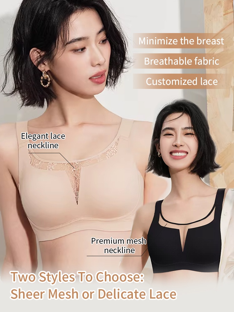 Classic Minimizer Bra Ultra-thin Padding With Invisible Double Lifts, Available In Laces & Meshes Necklines VEIMIA