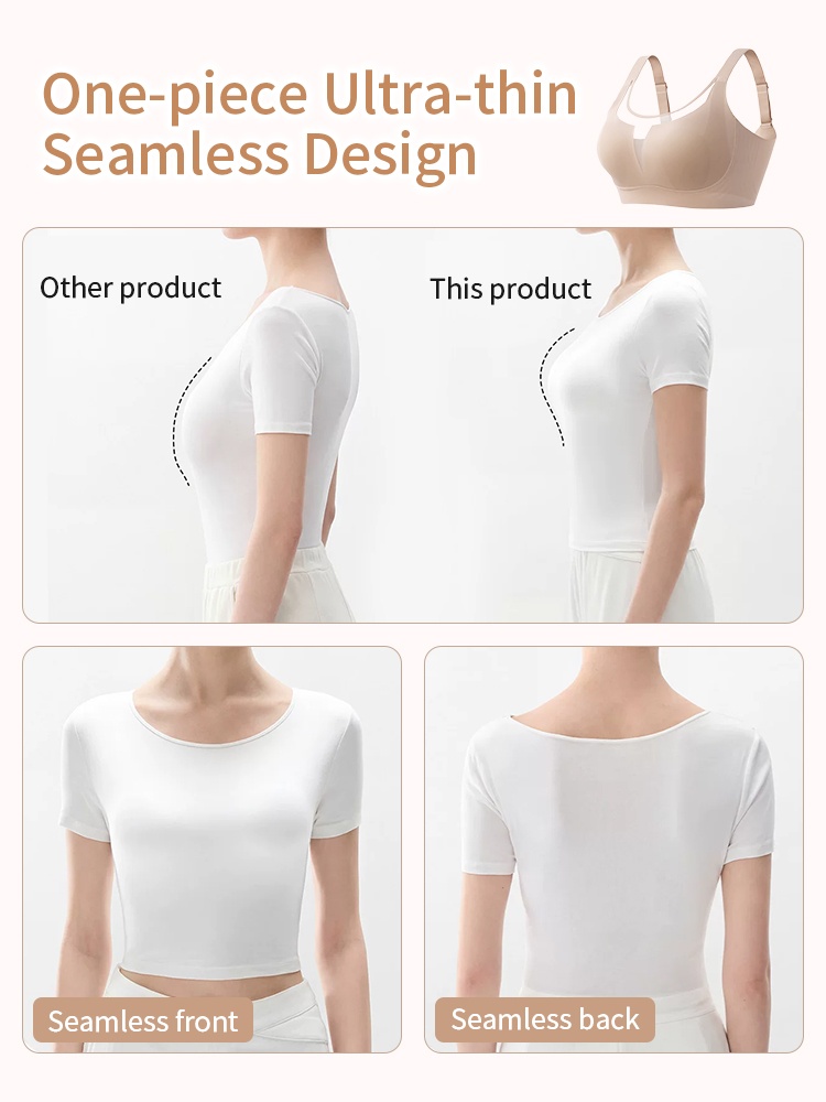 Classic Minimizer Bra Ultra-thin Paddings With Invisible Double Lift, Available In Lace & Mesh Neckline VEIMIA