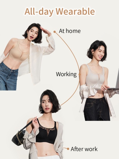 Classic Minimizer Bra Ultra-thin Paddings With Invisible Double Lift, Available In Laces & Meshes Neckline VEIMIA