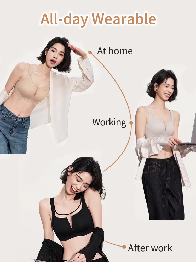 Traditional Minimizer Bra With Delicate Mesh Neckline Ultra-thin Padding & Invisible Double Lift VEIMIA