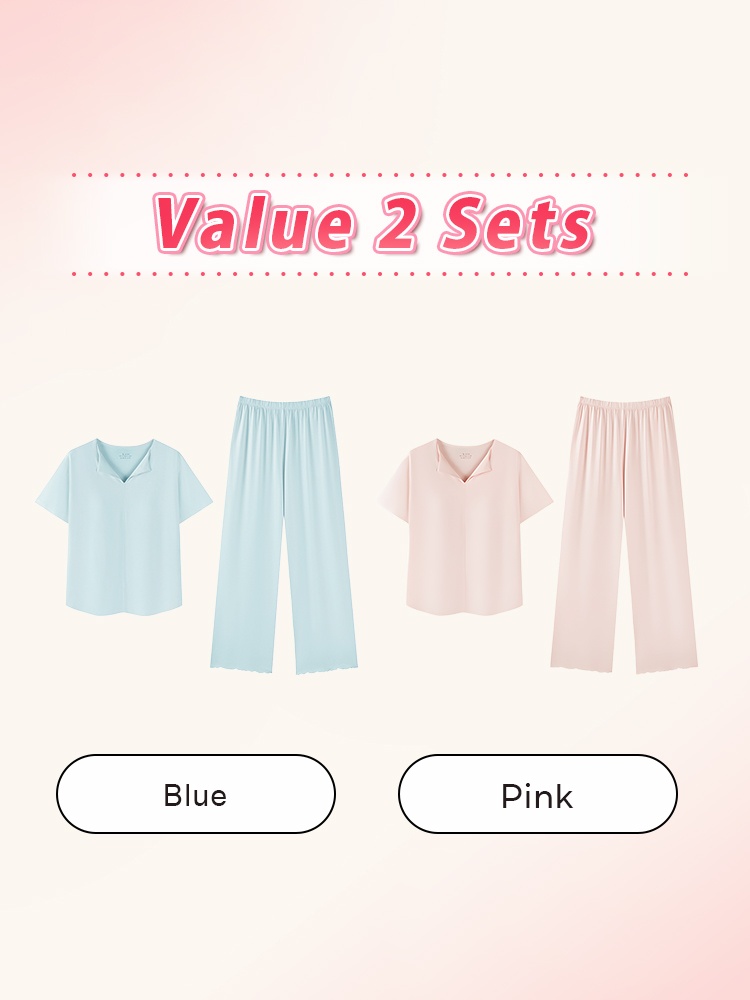 Value 2 sets graphic showing blue and pink pajama set combination - VEIMIA