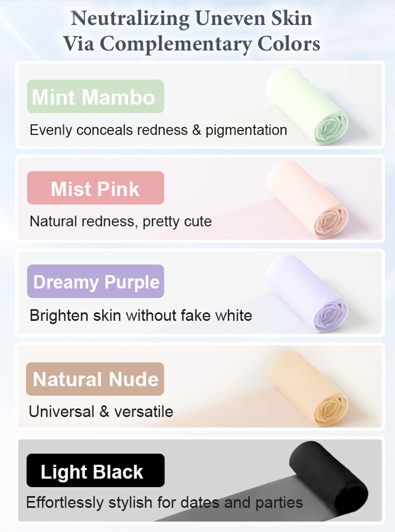 3-7 Pairs Long-Lasting Pantyhose Color Correcting, UV Protection & Wear-resistant Women's Sheer Tights VEIMIA