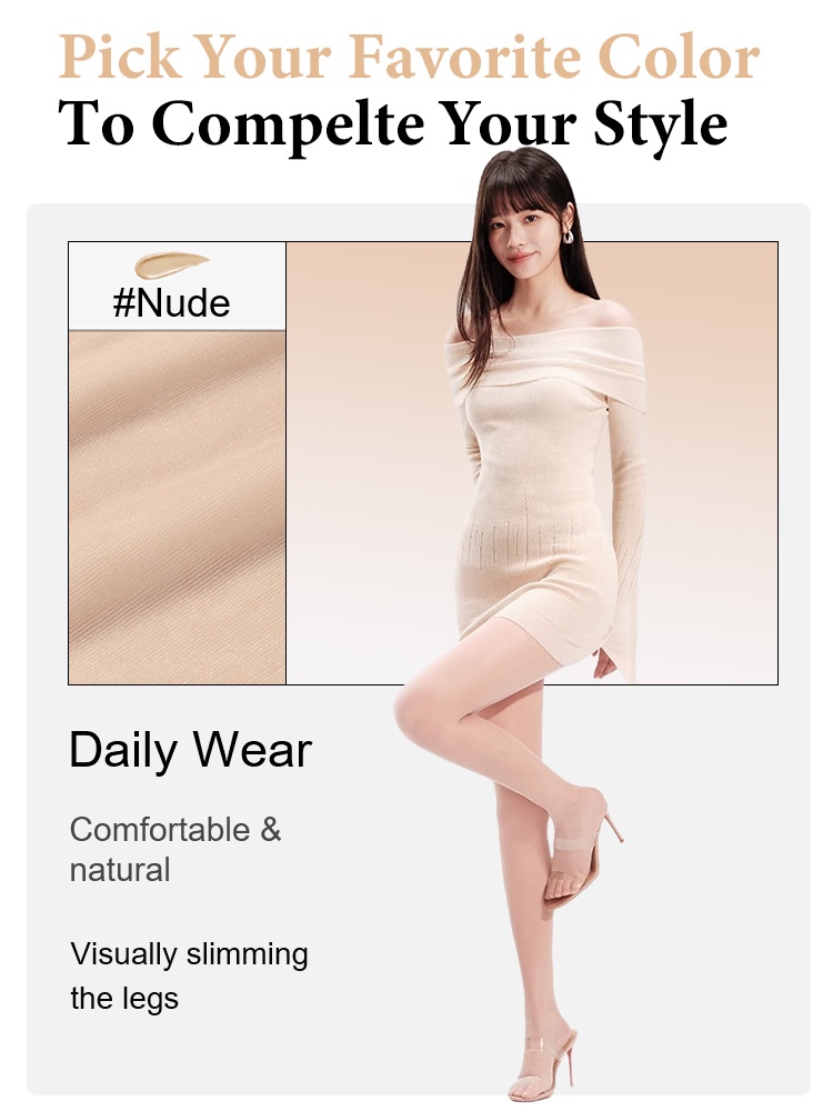 3-7 Pieces Natural Pantyhose Color Correcting, UV Protection & Durable Women's Tights VEIMIA
