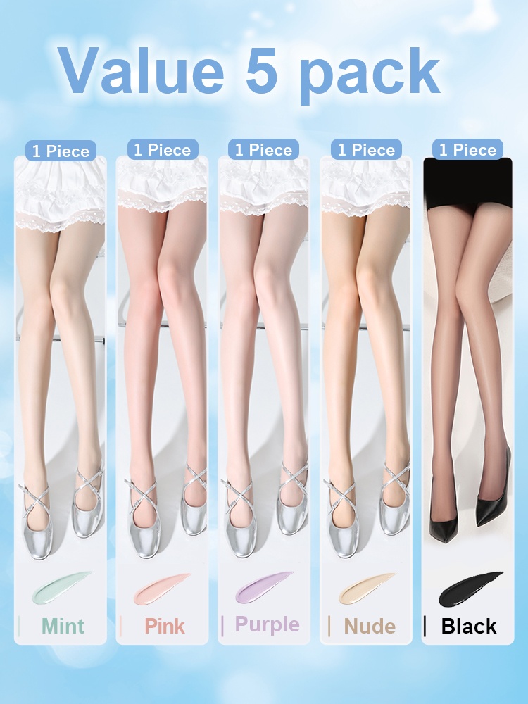 3-7 Pairs Trendy Pantyhose Color Correcting, UV Protection & Durable Women's Tights VEIMIA