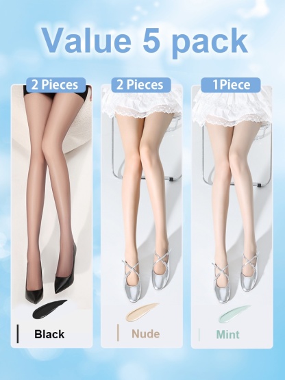 3-7 Pieces Color Correcting Pantyhose UV Protection, Durable & Wear-resistant Women's Sheer Tights VEIMIA