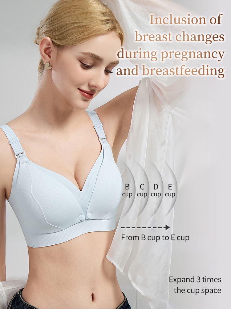 Comfort Nursing Bras Front Buckles Easy Nursing, Stable Supports With Expandable Cup For Full Coverage VEIMIA