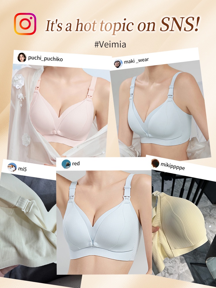 Comfort Nursing Bra Front Buckles Easy Nursings, Stable Supports With Expandable Cups For Full Coverage VEIMIA