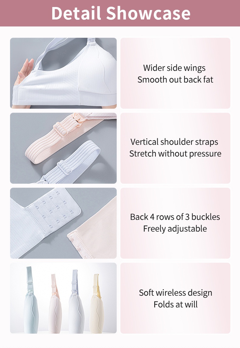Comfort Nursing Bra Front Buckles Easy Nursing, Stable Support With Expandable Cup For Full Coverage VEIMIA