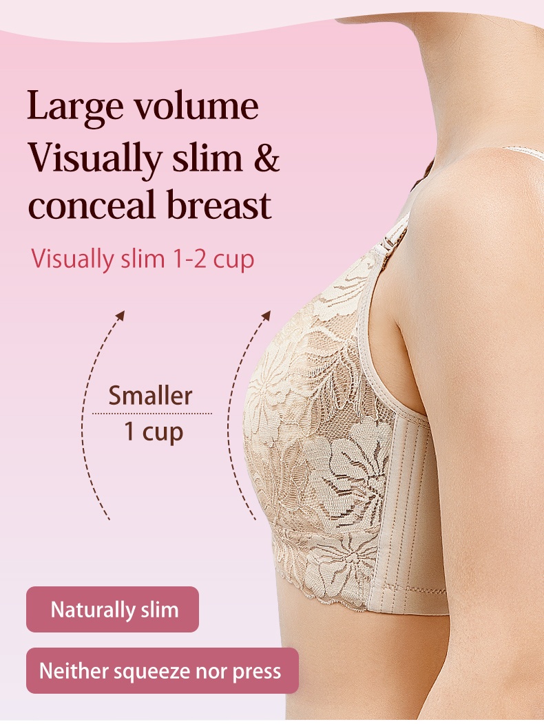 Veimia Comfortable Lace Minimizer Bra Can Visually Slim Your Breast