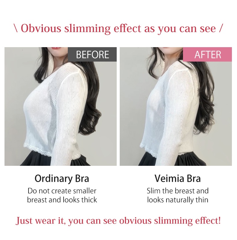 Wearing Comfortable Lace Minimizer Bra, You Can See Obvious Slimming Effect Veimia