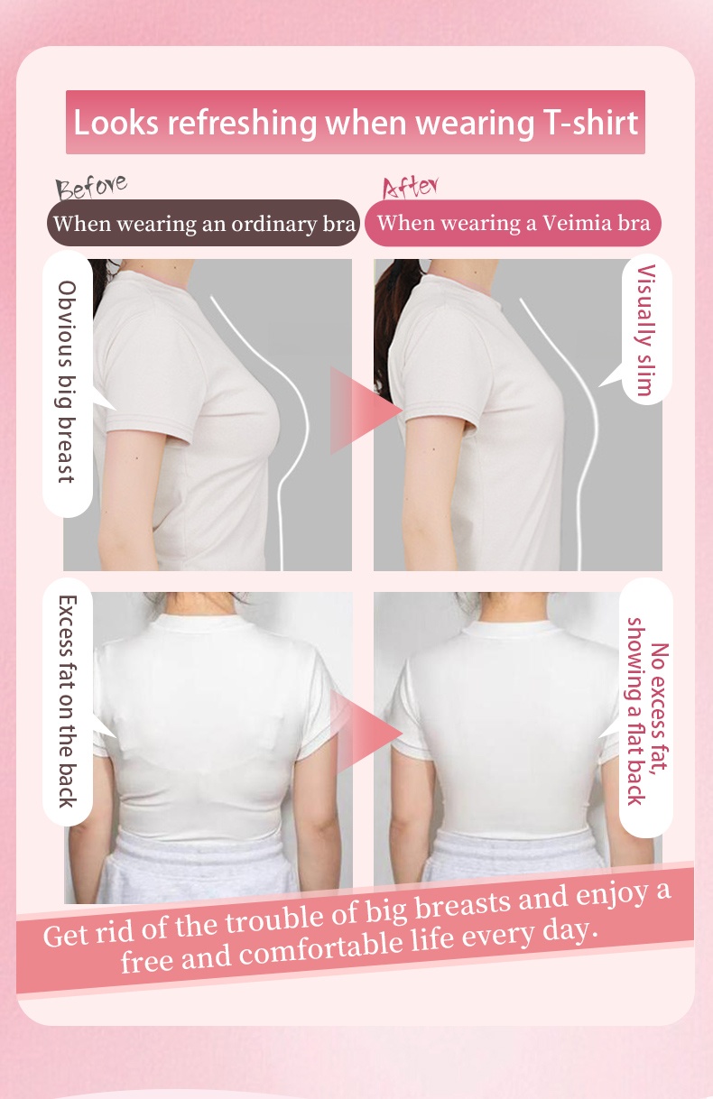 Veimia Comfortable Lace Minimizer Bra Wearing T-shirt Also looks Refreshing