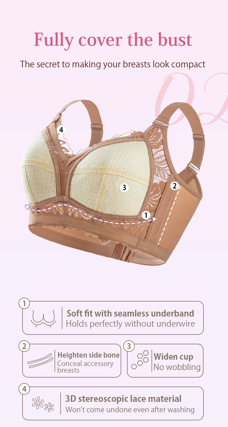 Veimia Comfortable Lace Minimizer Bra Can Fully Cover The Bust