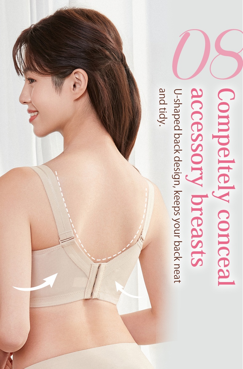 Veimia Comfortable Lace Minimizer Bra U-shaped Design for Concealing Excess Fat