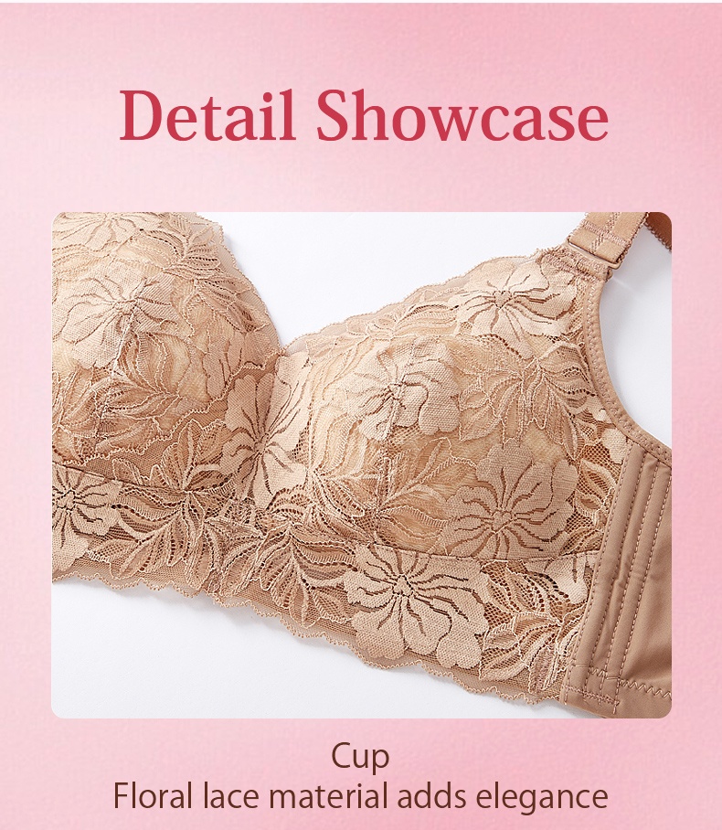 Detail Showcase of Comfortable Lace Minimizer Bra Veimia