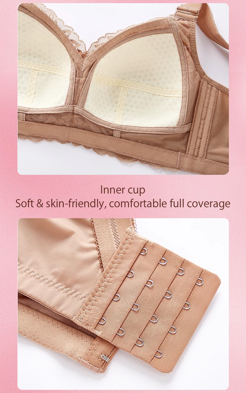 Soft And Skin Friendly Inner Cup of Comfortable Lace Minimizer Bra Veimia