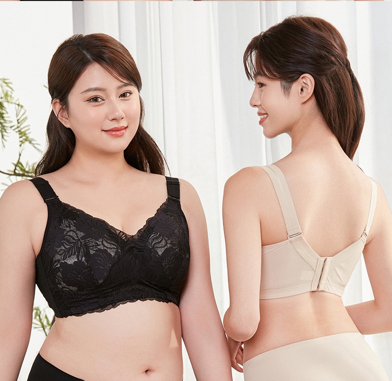 Veimia Comfortable Lace Minimizer Bra Model Showcase