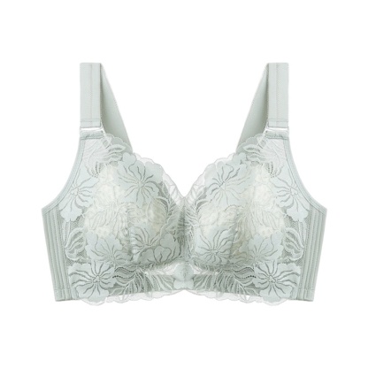 Celadon Color of Comfortable Lace Minimizer Bra- Wireless & Seamless Stable Full Coverage Design With Adjustable Wide Straps VEIMIA