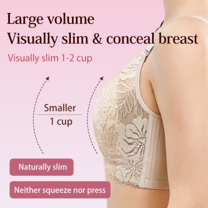 VEIMIA Comfortable Lace Minimizer Bra Can Visually Slim 1-2 Cups