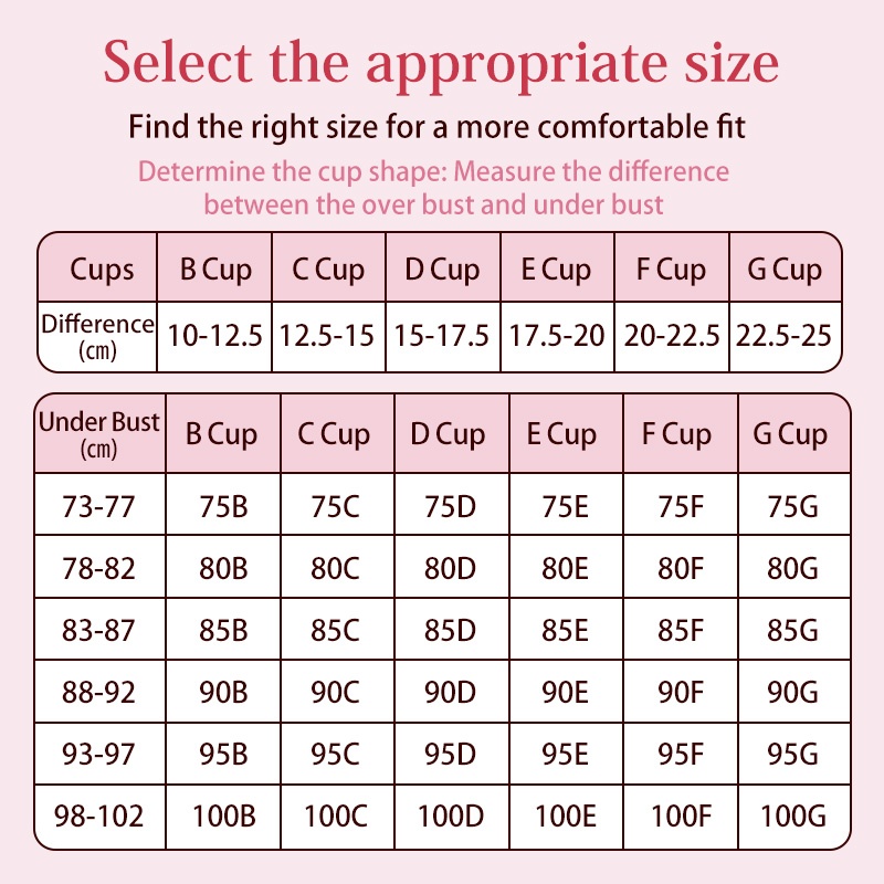 VEIMIA Comfortable Lace Minimizer Bra Size Chart