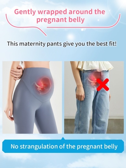 Comfortable Maternity Pant & Fifth Pants 2-in-1, Airy Restriction-free Fabric With 3D Soft Support VEIMIA
