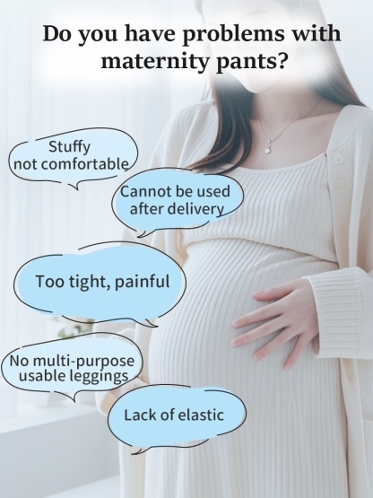 Comfortable Maternity Pants & Fifth Pant 2-in-1, Airy Restriction-free Fabric With 3D Soft Support VEIMIA