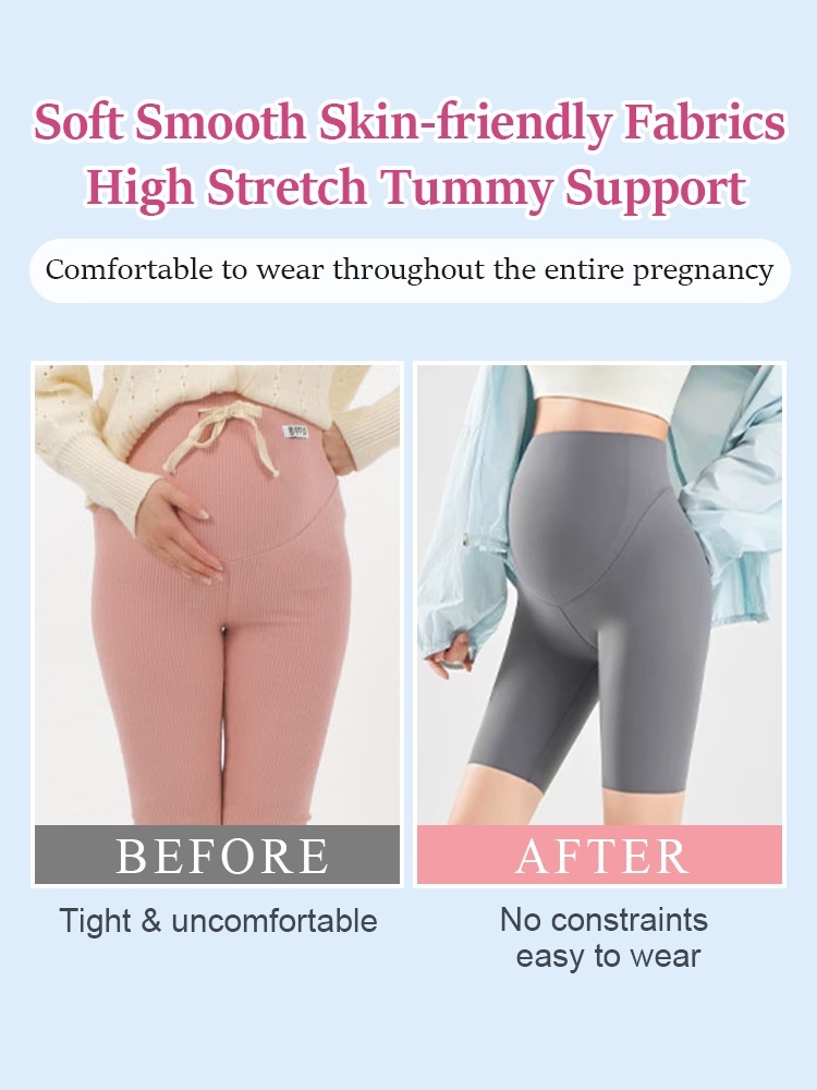 Comfortable Maternity Pant & Fifth Pant 2-in-1, Airy Restriction-free Fabrics With 3D Soft Support VEIMIA