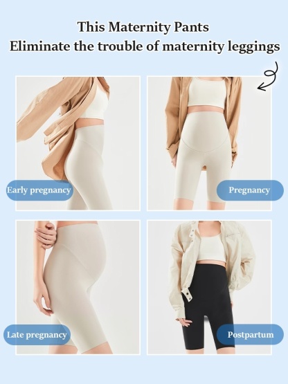Comfortable Maternity Pant & Fifth Pants 2-in-1, Airy Restriction-free Fabrics With 3D Soft Support VEIMIA