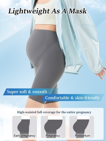 Comfortable Maternity Pants & Fifth Pant 2-in-1, Airy Restriction-free Fabrics With 3D Soft Support VEIMIA