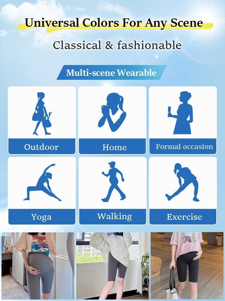 Comfortable Maternity Pant & Fifth Pants 2-in-1, Airy Restriction-free Fabrics With 3D Soft Supports VEIMIA