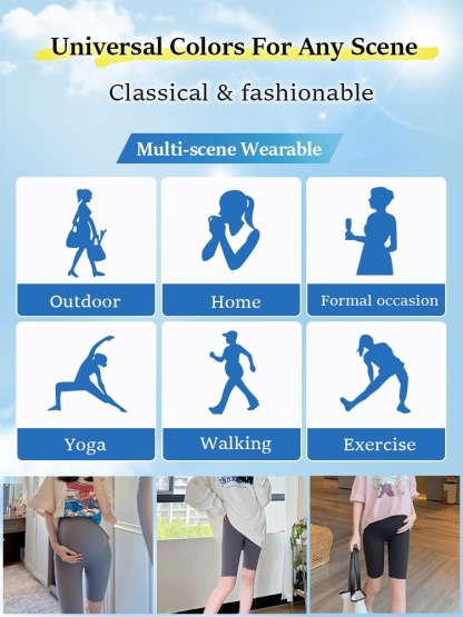 Comfortable Maternity Pant & Fifth Pants 2-in-1, Airy Restriction-free Fabrics With 3D Soft Supports VEIMIA