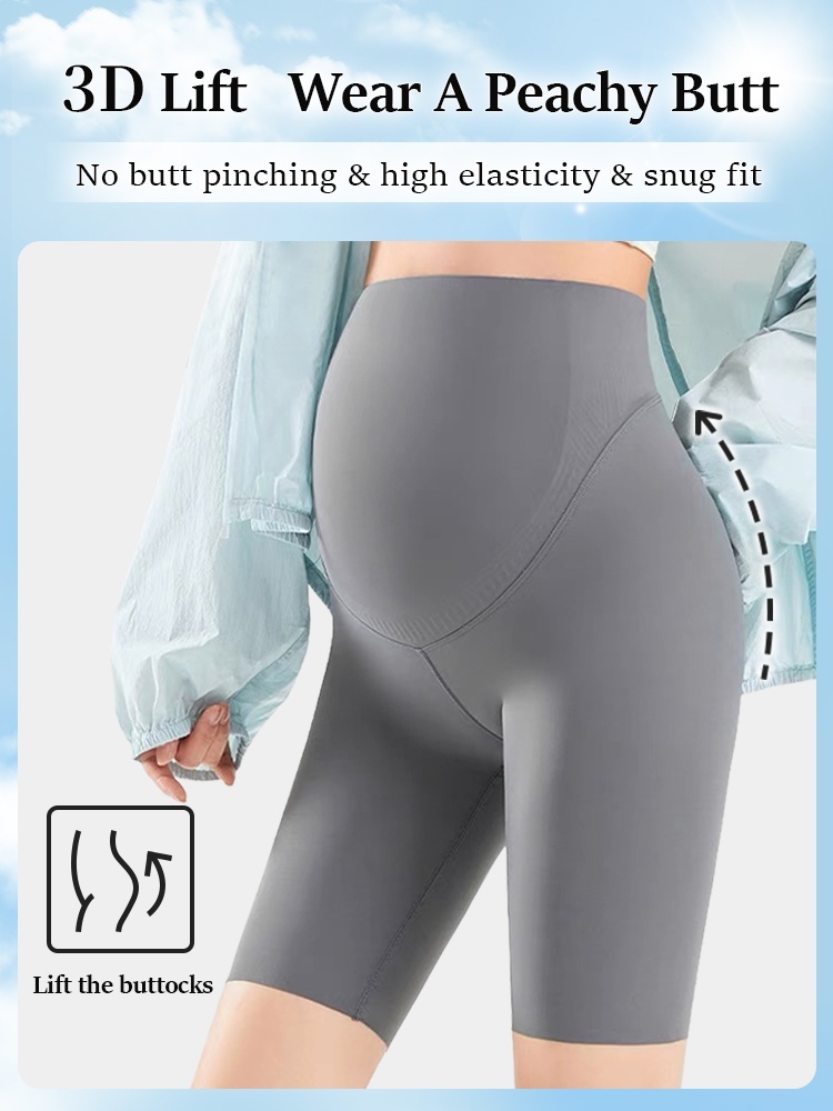 Comfortable Maternity Pants & Fifth Pants 2-in-1, Airy Restriction-free Fabric With 3D Soft Supports VEIMIA