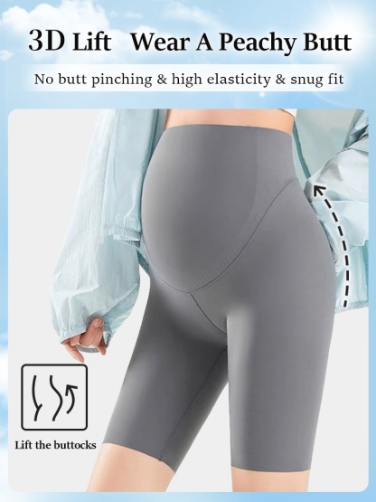 Comfortable Maternity Pants & Fifth Pants 2-in-1, Airy Restriction-free Fabric With 3D Soft Supports VEIMIA