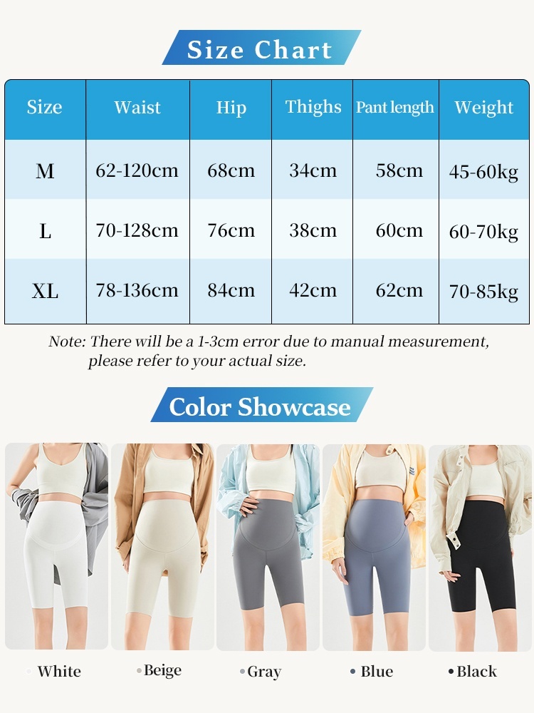 Comfortable Maternity Pants & Fifth Pants 2-in-1, Airy Restriction-free Fabrics With 3D Soft Supports VEIMIA