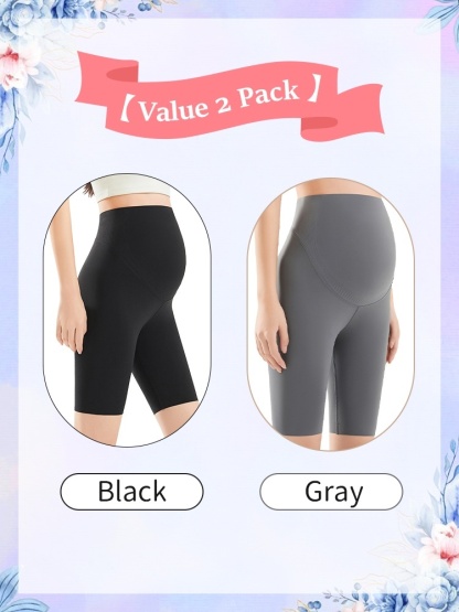 Comfortable Maternity Pant & Fifth Pant 2-in-1, Airy Restriction-free Fabric With 3D Soft Supports VEIMIA