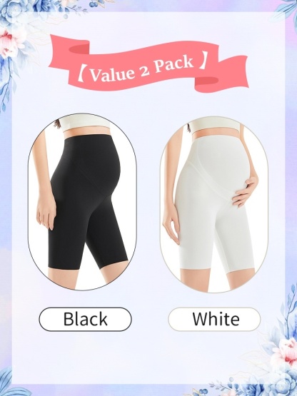 Comfortable Maternity Pant & Fifth Pants 2-in-1, Airy Restriction-free Fabrics With 3D Soft Supports VEIMIA