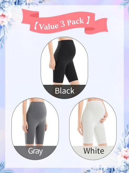 Comfortable Maternity Pants & Fifth Pants 2-in-1, Airy Restriction-free Fabrics With 3D Soft Support VEIMIA