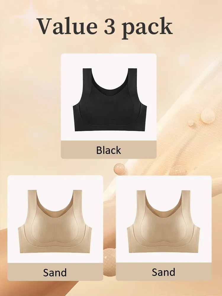 VEIMIA Comfortable Wireless Cami Bra No Buckles, One Piece Breast Minimizer Bra For Daily, Working & Sleeping