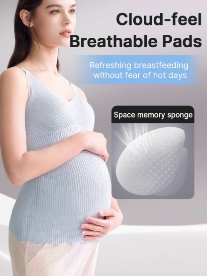 Comfortable Nursing Clothes No Bra Needed Camis, Easy Nursing With Top Open Buckles, Fixed 3D Pads For Extra Breast Milk-engorgement Space VEIMIA