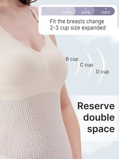 Comfortable Nursing Clothes No Bra Needed Cami, Easy Nursing With Top Open Buckles, Fixed 3D Pads For Extra Breast Milk-engorgement Space VEIMIA