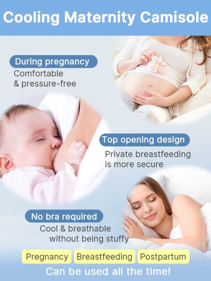 Comfortable Nursing Clothes No Bras Needed Cami, Easy Nursing With Top Open Buckles, Fixed 3D Pad For Extra Breasts Milk-engorgement Space VEIMIA