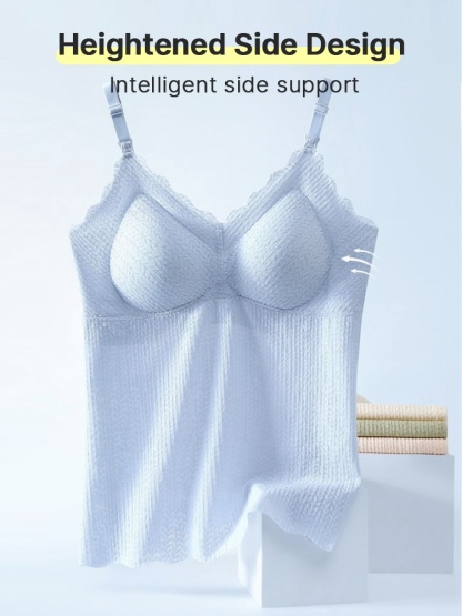 Comfortable Nursing Clothes No Bras Needed Camis, Easy Nursing With Top Open Buckles, Fixed 3D Pad For Extra Breasts Milk-engorgement Space VEIMIA
