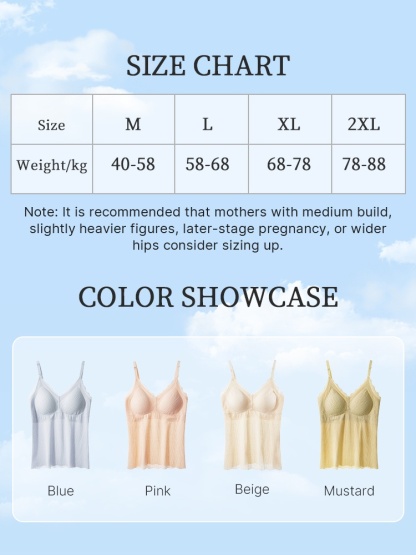 Comfortable Nursing Clothes No Bra Needed Camis, Easy Nursing With Top Open Buckles, Fixed 3D Pads For Extra Breast Milk-engorgement Space VEIMIA