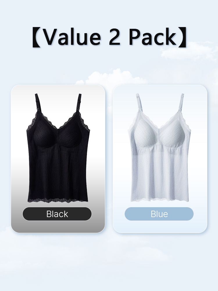VEIMIA Comfortable Nursing Clothes No Bra Needed Cami, Easy Nursing With Top Open Buckles, Fixed 3D Pads For Extra Breasts Milk-engorgement Space