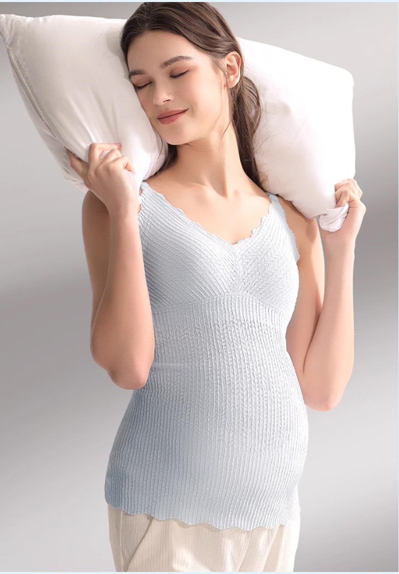 Comfortable Nursing Clothes No Bras Needed Camis, Easy Nursing With Top Open Buckles, Fixed 3D Pad For Extra Breasts Milk-engorgement Space VEIMIA